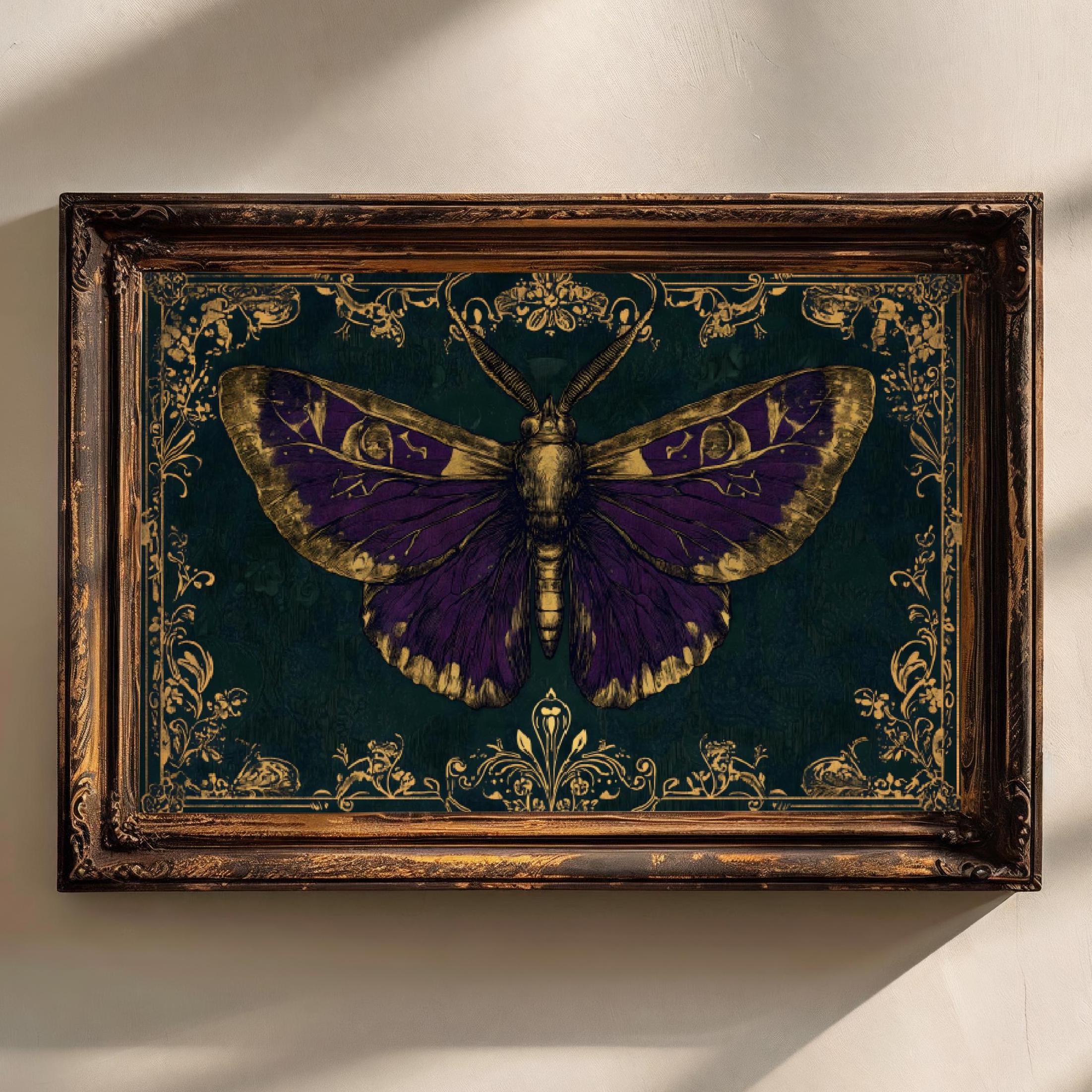 Gothic Insects Gothic Moth Wall Art | Occult Insect Print | Dark Victorian Decor ...