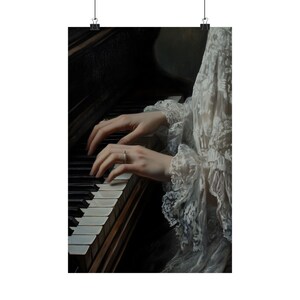 Victorian Woman Piano Wall Art, Elegant Portrait Print, Music Lover ...