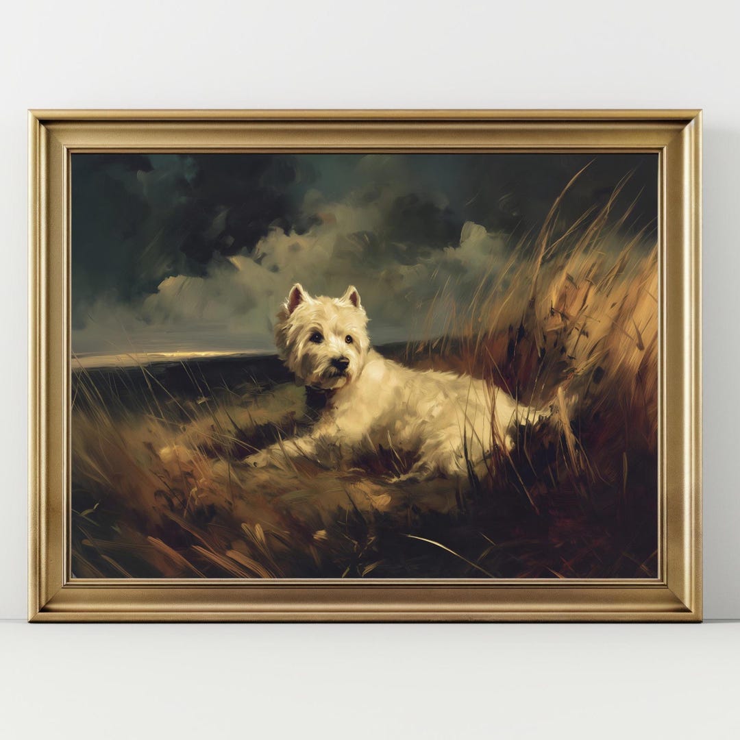 Westie Art Print, West Highland Terrier Painting, Dog Portrait Wall Art ...