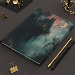Gothic Moonlit Castle Journal – Dark Fantasy Hardcover Notebook with Haunted Cliff Art, Perfect for Writers, Gamers & Dreamers