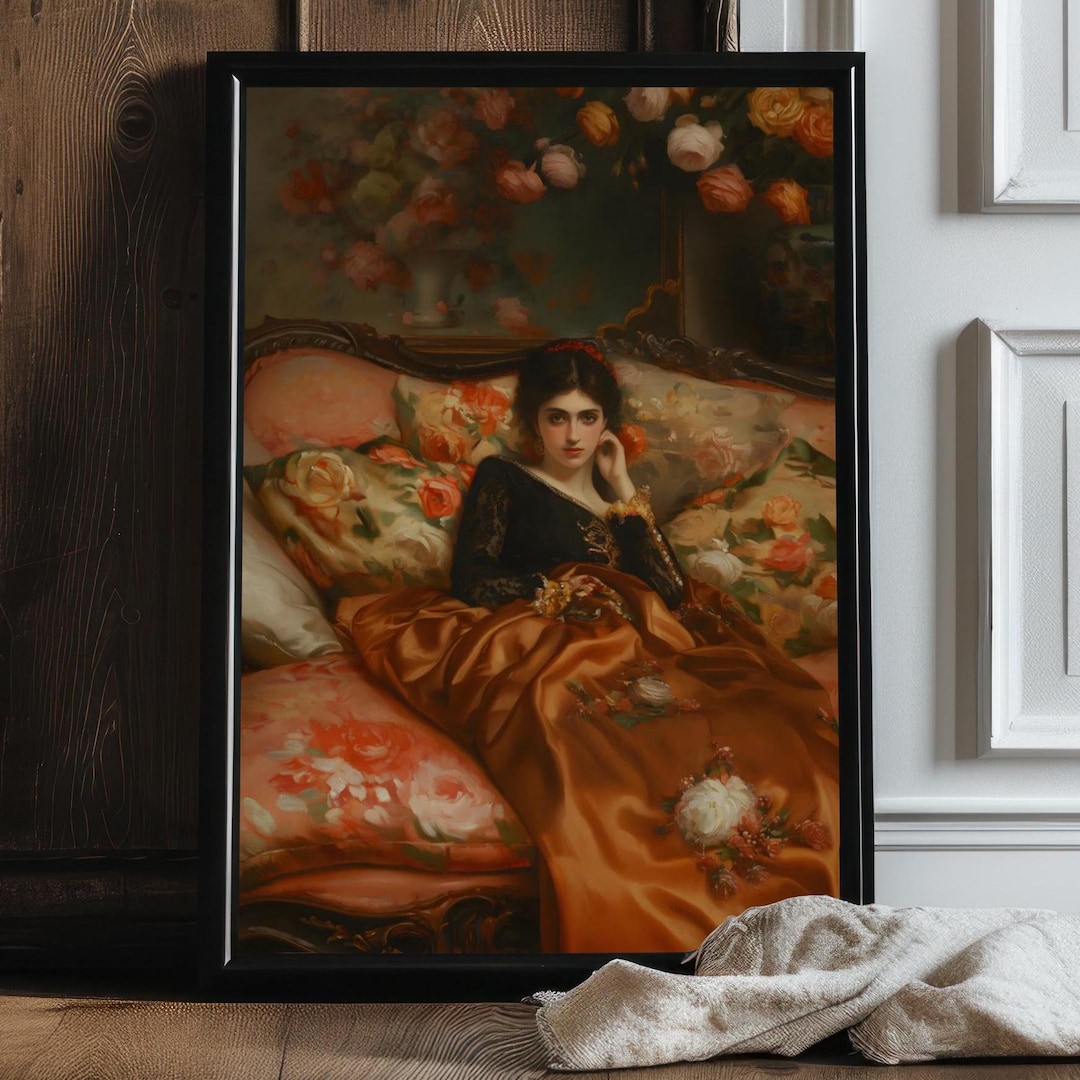 Victorian Art Poster Print Moody Painting, Vintage Woman Print ...