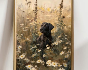 Black Labrador Wall Art, Labrador Retriever Dog Print, Lab Dog Painting, Labrador Lover Gift, Dog Wall Decor