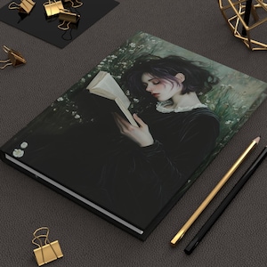 Gothic Reading Girl Journal – Dark Academia Hardcover Notebook, Vintage-Inspired Aesthetic Gift for Writers, Readers & Book Lovers