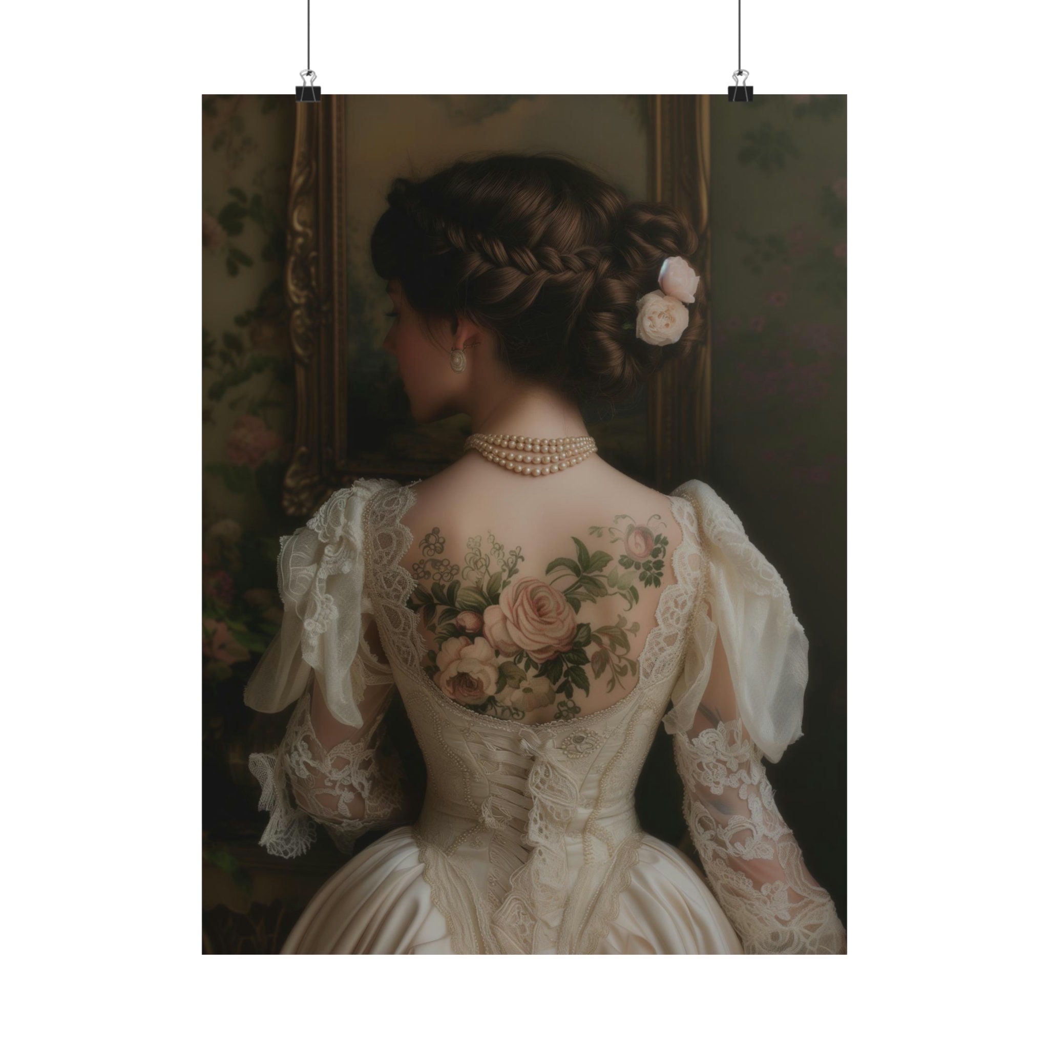 Tattoo - Victorian Art Altered Print Moody Painting Vintage Woman Print ...