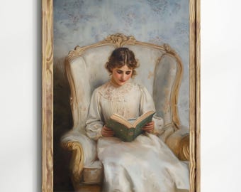 Bookish Wall Art Print: Victorian Dark Academia - Moody Library Style