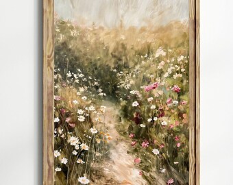 Moody Wildflower Print: Vintage Cottagecore Floral Wall Art