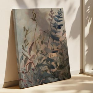 Soft Wildflower Canvas Art – Dreamy Botanical Print, Cottagecore Floral Wall Decor, Pastel Garden Painting for Nature Lovers