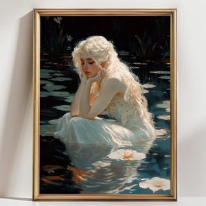 Ophelia Dark Academia Print Victorian Art Gothic Decor Moody Painting Dark Academia Poster Eclectic Wall Art