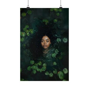 Black Queen Dark Academia Print, Goth Moody Victorian Wall Art, Dark Decor Aesthetic, Dark Cottagecore, black girl wall art painting image 10