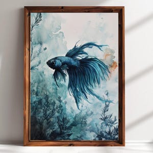Aquarell Betta Fisch Painting Betta Fish Watercolor Print of Fish Aquarium Painting Betta Art Aquarium Lover Gift for betta fisch owner