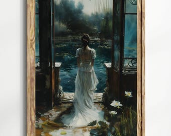 Victorian Woman Wall Art - Moody Dark Academia Gothic Decor