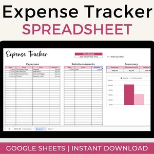Expense Tracker & Reimbursements Google Sheets Spreadsheet Template