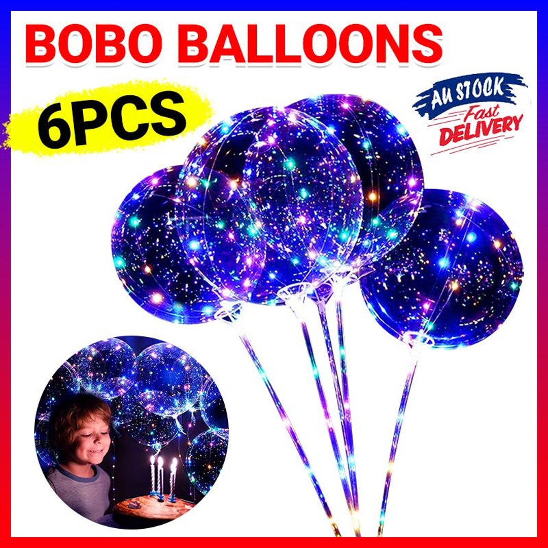 6 Sets 22cm Led Light up Bobo Balloons Party Birthday Etsy