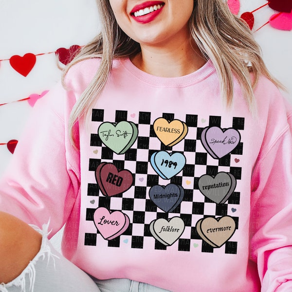 Valentine's Day Swift Sweatshirt Lover In My Era Gift Evermore Fearless Candy Heart VDay Cupid Taylor Shirt Swifti Valentine Gift For Her