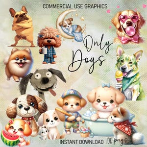 Cute Dog Clipart – Puppy Illustration for Nursery Wall Art – Digital Download