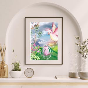 Australian Animal Print: Pink Galah & Koala - Mountain High (Digital PNG File)