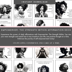 Positive Affirmation Cards| Set of 24| Self-Care| Black Girl Magic| Printable Affirmation Cards for Black Woman| Woman Empowerment|