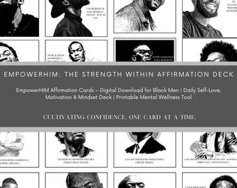 EmpowerHIM Affirmation Cards – Digital Download for Black Men | Daily Self-Love, Motivation & Mindset Deck |Black Men's Mental Wellness
