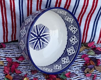 Moroccan Salad Bowl, Hand-Painted Ceramic bowl handmade with traditional Moroccan, original Bowl artisanal, Fes artisanal Bowl