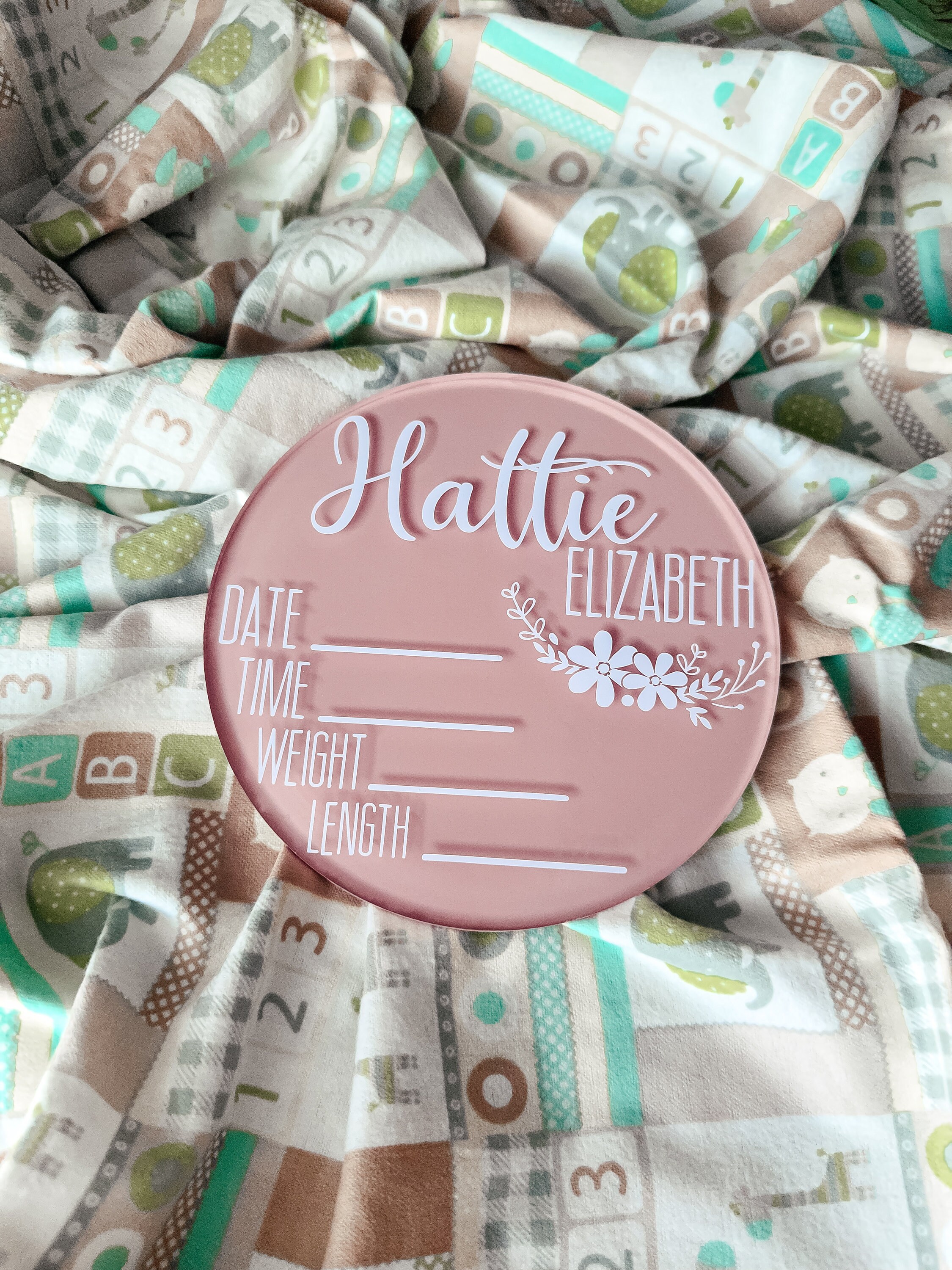 Acrylic Birth Announcement Sign | Baby Stat Sign | Newborn Name Plate ...