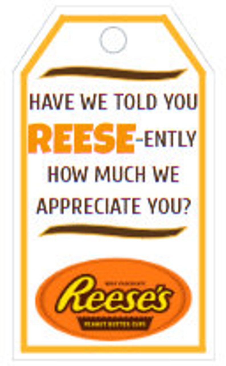 Employee Candy Bar Gift Tags, Employee Appreciation Tag Bundle Etsy