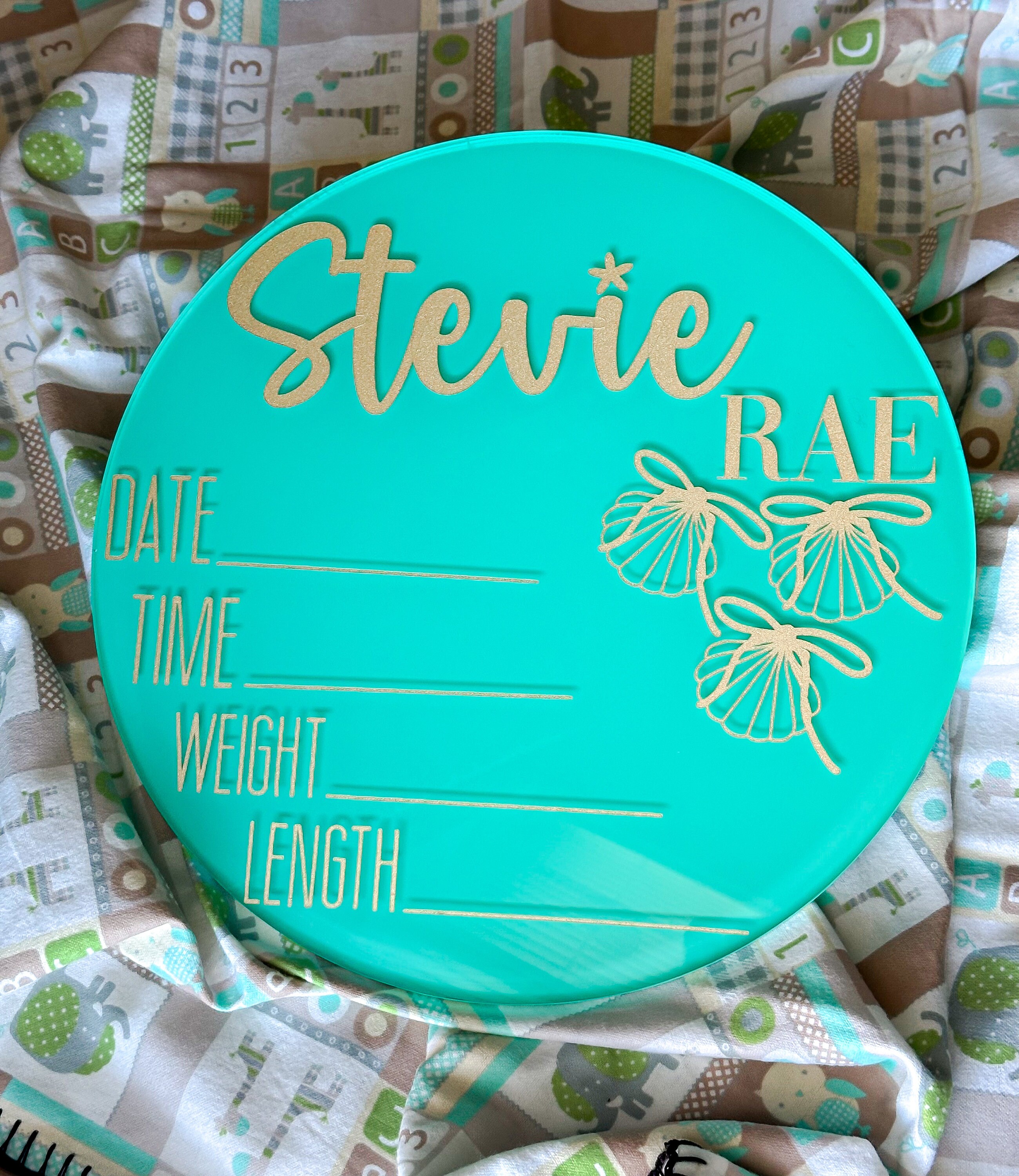 Acrylic Birth Announcement Sign | Baby Stat Sign | Newborn Name Plate ...