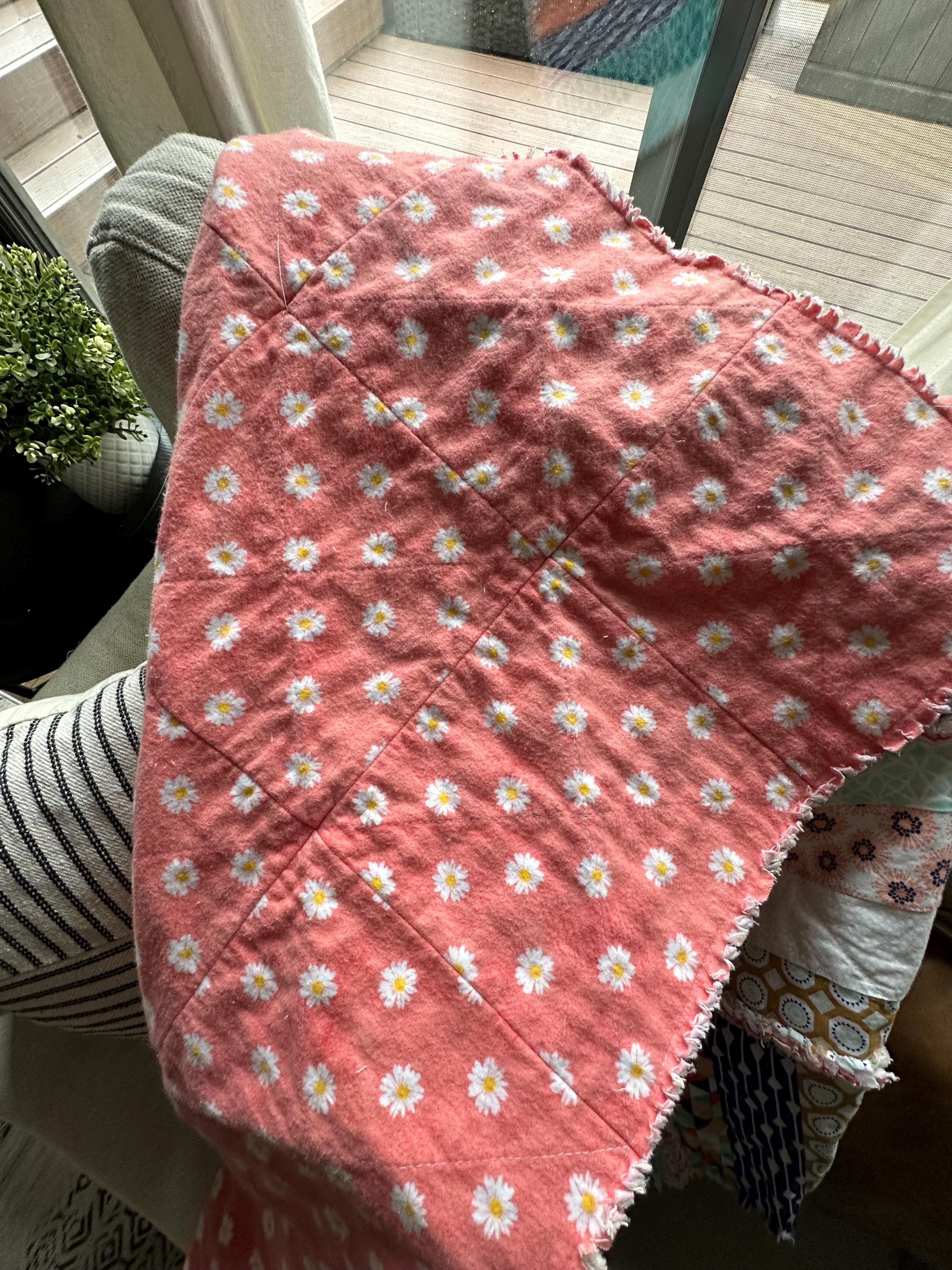 Boho Baby Rag Quilt | Handmade Fleece Blanket, Ruffled Edge - Etsy