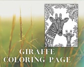 Giraffe Mandala Coloring Page: Adult Printable (PDF)