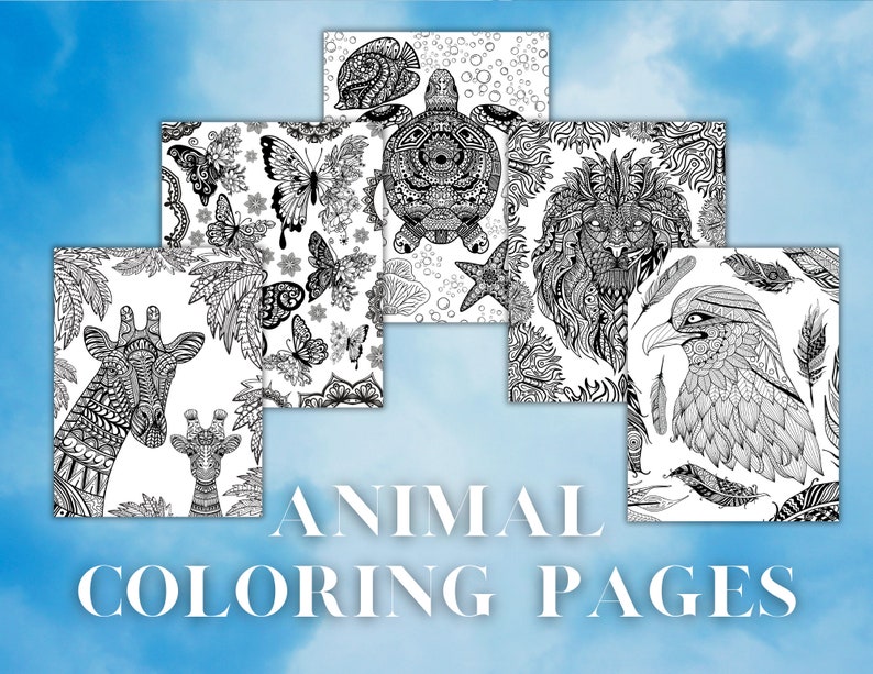 Animals Coloring Pages Pack Printable Coloring Page Animals Coloring ...