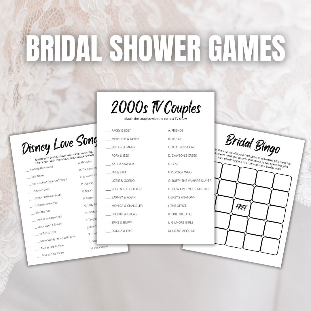 Bridal Shower Games Bundle Printable Wedding Shower Games 25 Games for