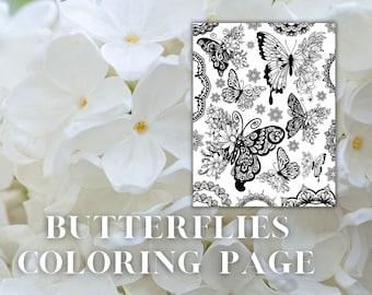Butterfly Coloring Page: Mandala Designs Adult Coloring Book (PDF)