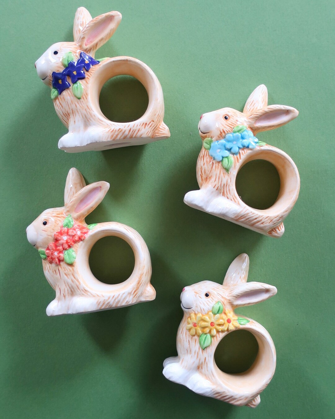 Vintage Bunny Rabbit Napkin Rings Vintage Easter Spring Etsy