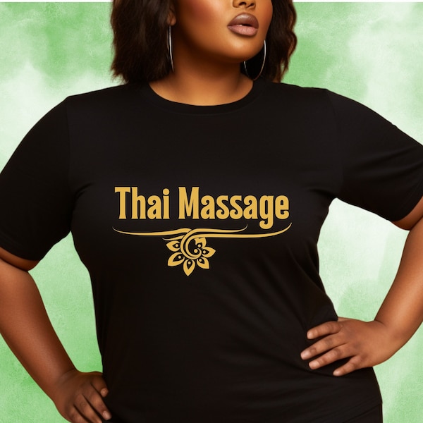 Thai Massage Shirt with Thai Flower Accent for Massage therapist, Best Gift for massage therapist, Thai Yoga Massage, Thai bodywork