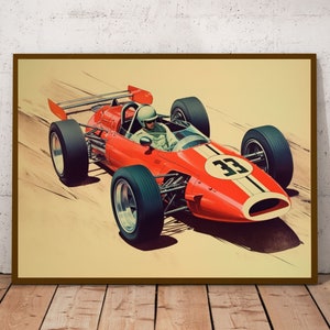 1960&#39;s Inspired Formula One Print, Formula One Poster, F1 Poster, F1 Print, Formula One Grand Prix, F1 Grand Prix