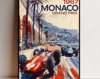 1967 Monaco Grand Prix Poster – Vintage Racing Print