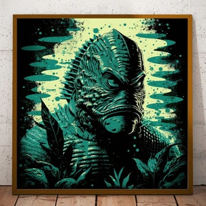 Creature From the Black Lagoon  I 1950&#39;s Horror I B-Movie Print I Horror Movie Posters I Classic Monsters