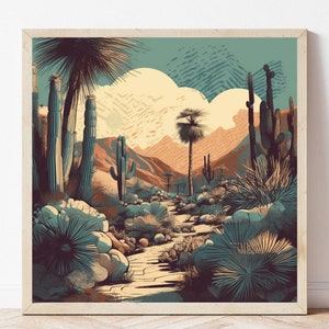 Palm Springs Desert Print I Vintage Inspired Palm Springs I Palm Trees I Mid Century Modern I Palm Springs Landscape