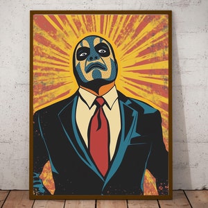 Luchador Art Print, Vintage Lucha libre Art Print, Pop Art Print, Lucha Libre Gift, Mexican Wrestling Mask Wall Decor