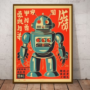 Rudy The Robot, Atomic Age Robot,Robot Wall Art, Vintage Style Robot Print, Vintage Decor, Space Poster, Retro Robot Art