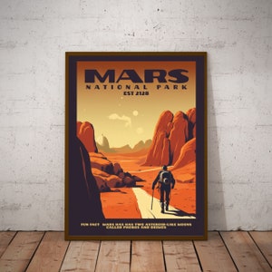 Mars National Park I Sci-Fi Inspired Retro Print I Atomic Age I Mid Century Modern