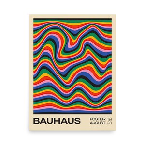 Bauhaus Geometric Abstract Exhibition Poster, Bauhaus Wall Decor, Retro Home Decor, Mid Century Modern