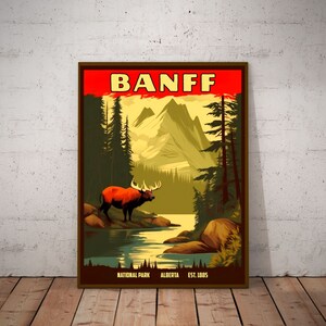 Banff Print | National Park Poster | Canadian Travel Print | Banff Canada Gift | Art Print I Banff Print |