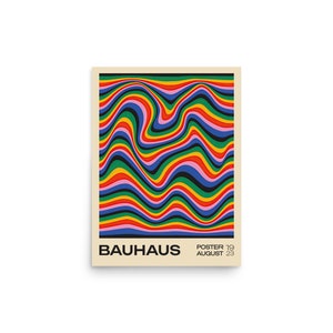 Bauhaus Geometric Abstract Exhibition Poster, Bauhaus Wall Decor, Retro Home Decor, Mid Century Modern