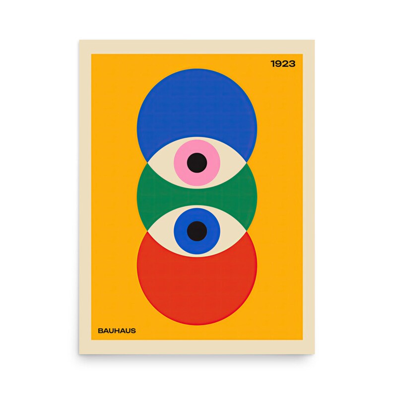 Bauhaus Poster, Bauhaus 1923 Exhibition Poster, Bauhaus Wall Decor, Retro Home Decor, Mid Century Modern Wall Art