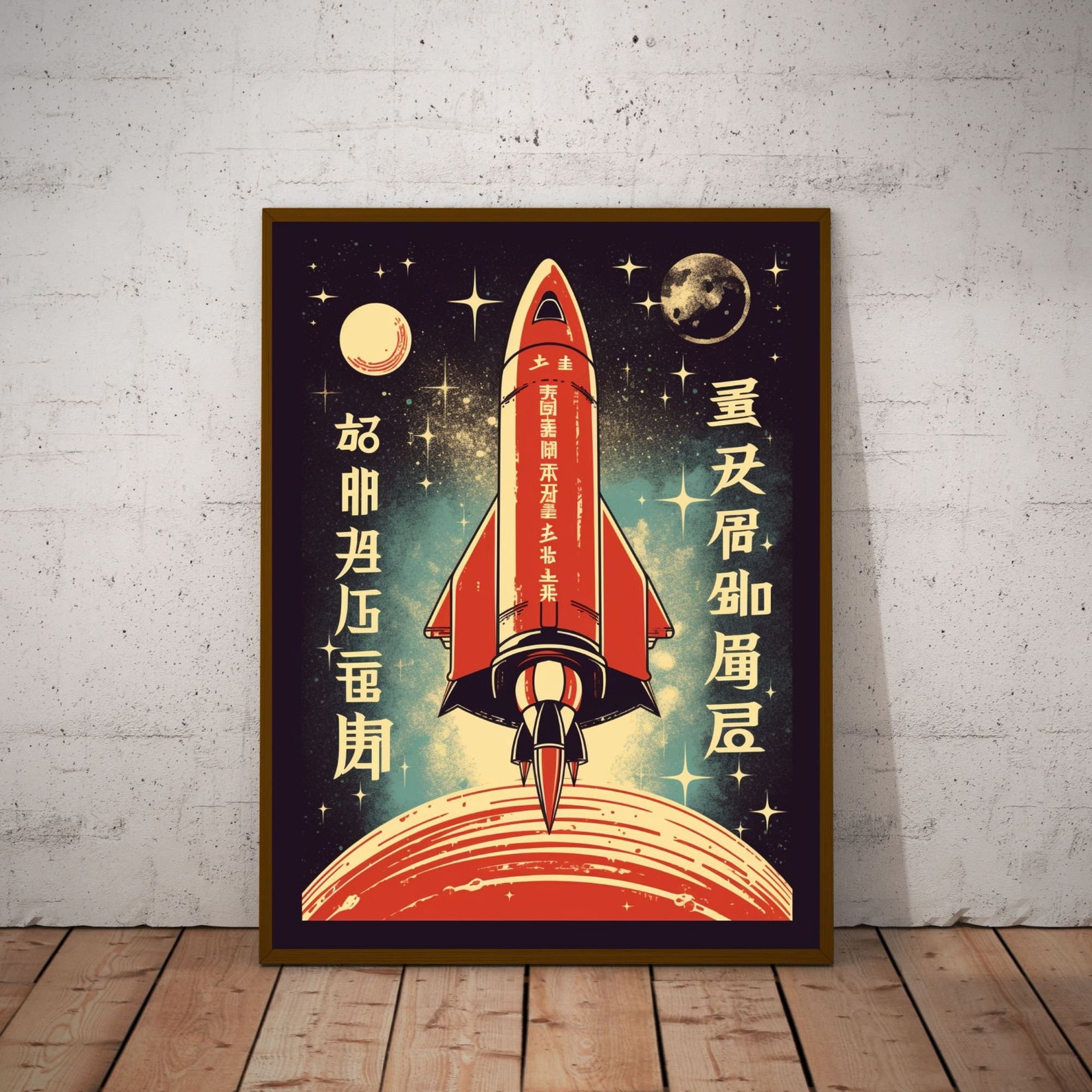 Red Rocket Take-off I Vintage Sci-fi Inspired Rocket I Rocket Print I ...