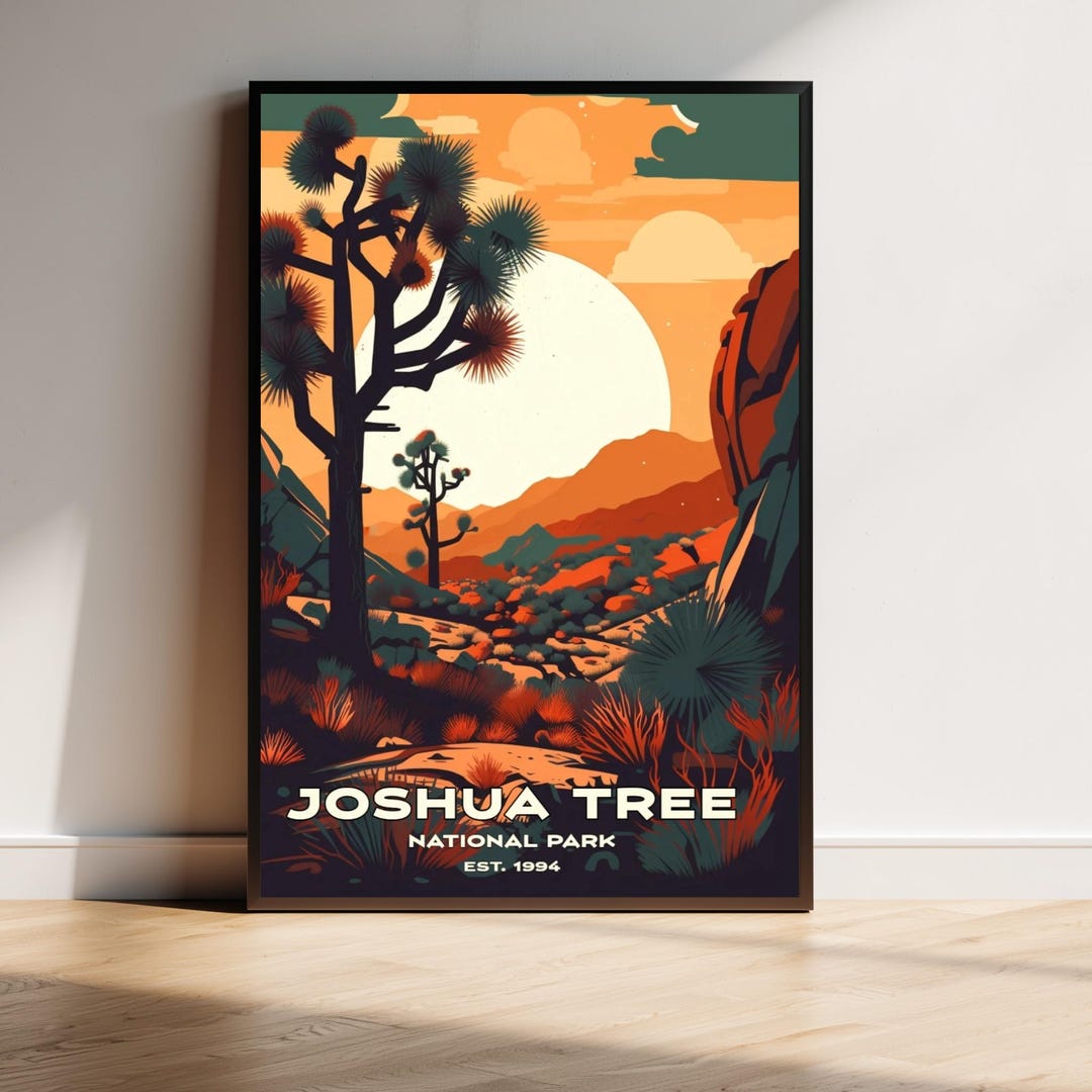 Joshua Tree National Park Wall Art Print – Mid-century Modern Desert ...