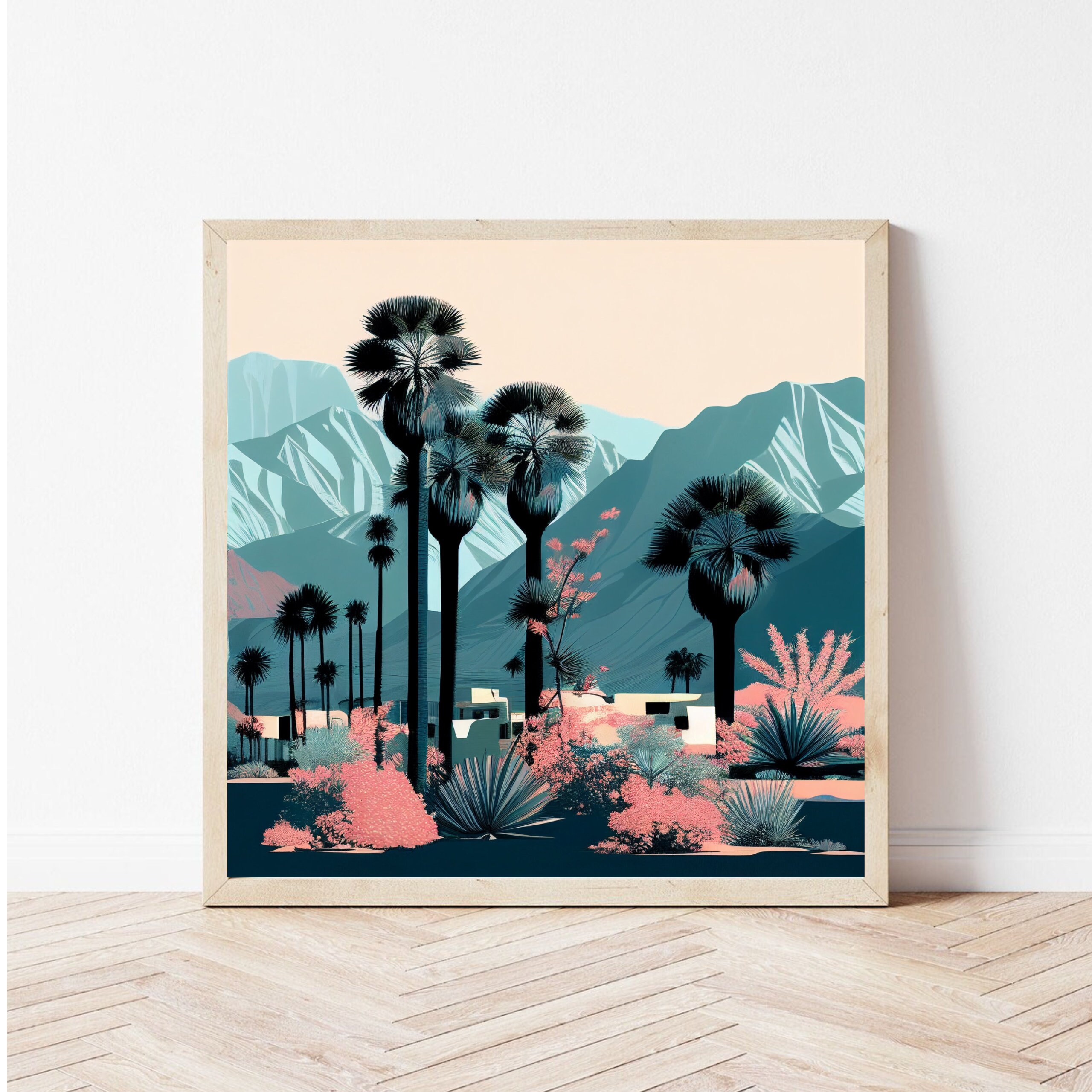 Palm Springs Mountain Print I Vintage Inspired Palm Springs I Palm ...