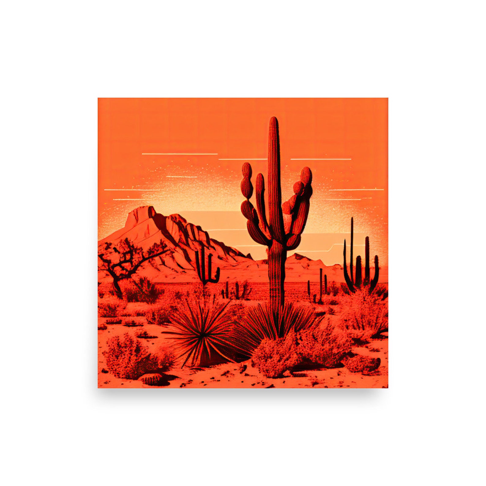 Arizona Desert Landscape Print I Cactus Wall Art I Arizona Desert ...