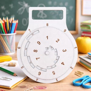 Disco di moltiplicazione tagliato al laser SVG Giocattolo per l'apprendimento della matematica per bambini