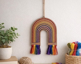 Laser Cut Rainbow Sewing Shape SVG Kids Craft Wall Decor Digital File